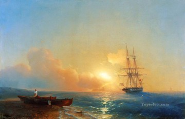 the fisher boy Painting - Ivan Aivazovsky fishermen on the coast of the sea Seascape